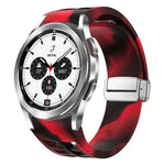 Pulseira de Relógio em Silicone com Fivela Dobradiça Magnética Prateada Richard, para Samsung Galaxy Watch 4 Classic 42 / 46mm