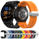 Correia de relógio em silicone com fivela prateada magnética dobrável Richard, para Samsung Galaxy Watch 6 40 / 44mm, para Samsung Galaxy Watch 5 40 / 44mm, para Samsung Galaxy Watch 4 40 / 44mm