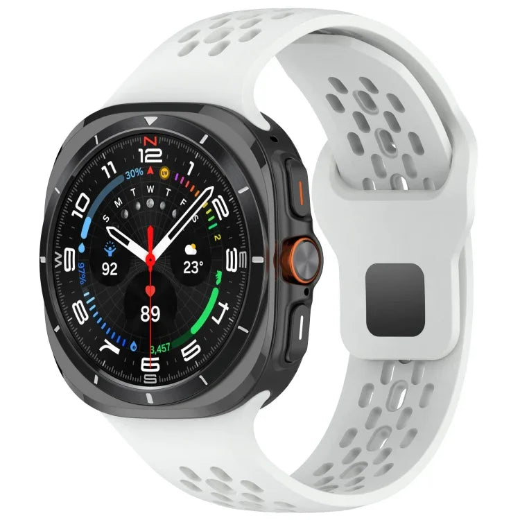 Bracelete de Relógio Respirável em Silicone com Fivela Invertida, Para Samsung Galaxy Watch Ultra 47mm / Ultra 2025