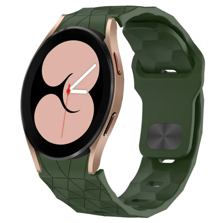 Pulseira de Relógio em Silicone com Textura de Futebol e Fivela Invertida, Para Samsung Galaxy Watch 4 44mm, Para Samsung Galaxy Watch 4 40mm, Para Samsung Galaxy Watch 4 Classic 46mm, Para Samsung Galaxy Watch 4 Classic 42mm