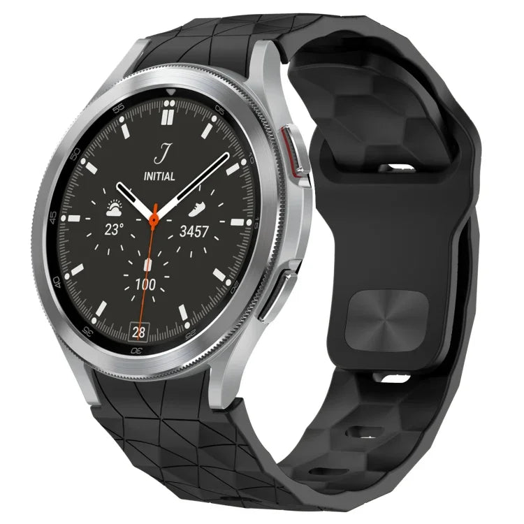 Pulseira de Relógio em Silicone com Textura de Futebol e Fivela Invertida, Para Samsung Galaxy Watch 4 44mm, Para Samsung Galaxy Watch 4 40mm, Para Samsung Galaxy Watch 4 Classic 46mm, Para Samsung Galaxy Watch 4 Classic 42mm