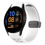 Correia de relógio em silicone com fivela preta magnética dobrável Richard, para Samsung Galaxy Watch FE 40mm, para Samsung Galaxy Watch 7 40 / 44mm, para Samsung Galaxy Watch 6 Classic 43 / 47mm