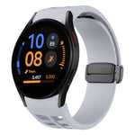 Correia de relógio em silicone com fivela preta magnética dobrável Richard, para Samsung Galaxy Watch FE 40mm, para Samsung Galaxy Watch 7 40 / 44mm, para Samsung Galaxy Watch 6 Classic 43 / 47mm
