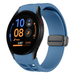 Correia de relógio em silicone com fivela preta magnética dobrável Richard, para Samsung Galaxy Watch FE 40mm, para Samsung Galaxy Watch 7 40 / 44mm, para Samsung Galaxy Watch 6 Classic 43 / 47mm