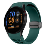 Correia de relógio em silicone com fivela preta magnética dobrável Richard, para Samsung Galaxy Watch FE 40mm, para Samsung Galaxy Watch 7 40 / 44mm, para Samsung Galaxy Watch 6 Classic 43 / 47mm