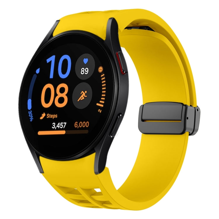Correia de relógio em silicone com fivela preta magnética dobrável Richard, para Samsung Galaxy Watch FE 40mm, para Samsung Galaxy Watch 7 40 / 44mm, para Samsung Galaxy Watch 6 Classic 43 / 47mm