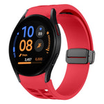 Correia de relógio em silicone com fivela preta magnética dobrável Richard, para Samsung Galaxy Watch FE 40mm, para Samsung Galaxy Watch 7 40 / 44mm, para Samsung Galaxy Watch 6 Classic 43 / 47mm