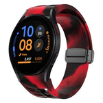 Correia de relógio em silicone com fivela preta magnética dobrável Richard, para Samsung Galaxy Watch FE 40mm, para Samsung Galaxy Watch 7 40 / 44mm, para Samsung Galaxy Watch 6 Classic 43 / 47mm