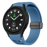 Correia de relógio em silicone com fivela preta magnética dobrável Richard, para Samsung Galaxy Watch 6 40 / 44mm, para Samsung Galaxy Watch 5 Pro Edição Golfe, para Samsung Galaxy Watch 5 Edição Golfe