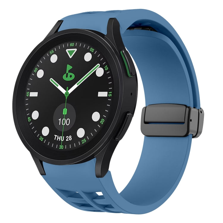 Correia de relógio em silicone com fivela preta magnética dobrável Richard, para Samsung Galaxy Watch 6 40 / 44mm, para Samsung Galaxy Watch 5 Pro Edição Golfe, para Samsung Galaxy Watch 5 Edição Golfe