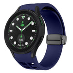 Correia de relógio em silicone com fivela preta magnética dobrável Richard, para Samsung Galaxy Watch 6 40 / 44mm, para Samsung Galaxy Watch 5 Pro Edição Golfe, para Samsung Galaxy Watch 5 Edição Golfe