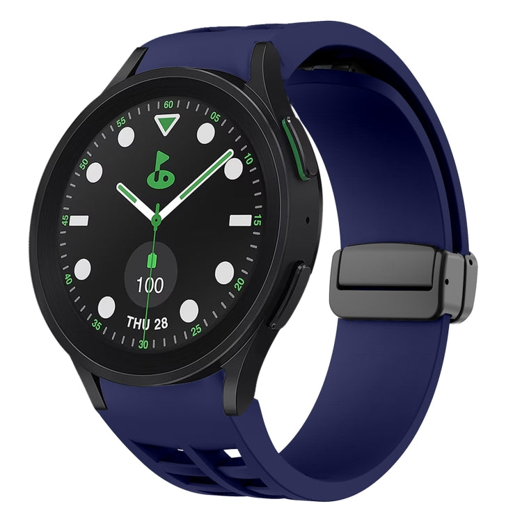 Correia de relógio em silicone com fivela preta magnética dobrável Richard, para Samsung Galaxy Watch 6 40 / 44mm, para Samsung Galaxy Watch 5 Pro Edição Golfe, para Samsung Galaxy Watch 5 Edição Golfe