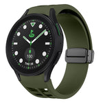 Correia de relógio em silicone com fivela preta magnética dobrável Richard, para Samsung Galaxy Watch 6 40 / 44mm, para Samsung Galaxy Watch 5 Pro Edição Golfe, para Samsung Galaxy Watch 5 Edição Golfe
