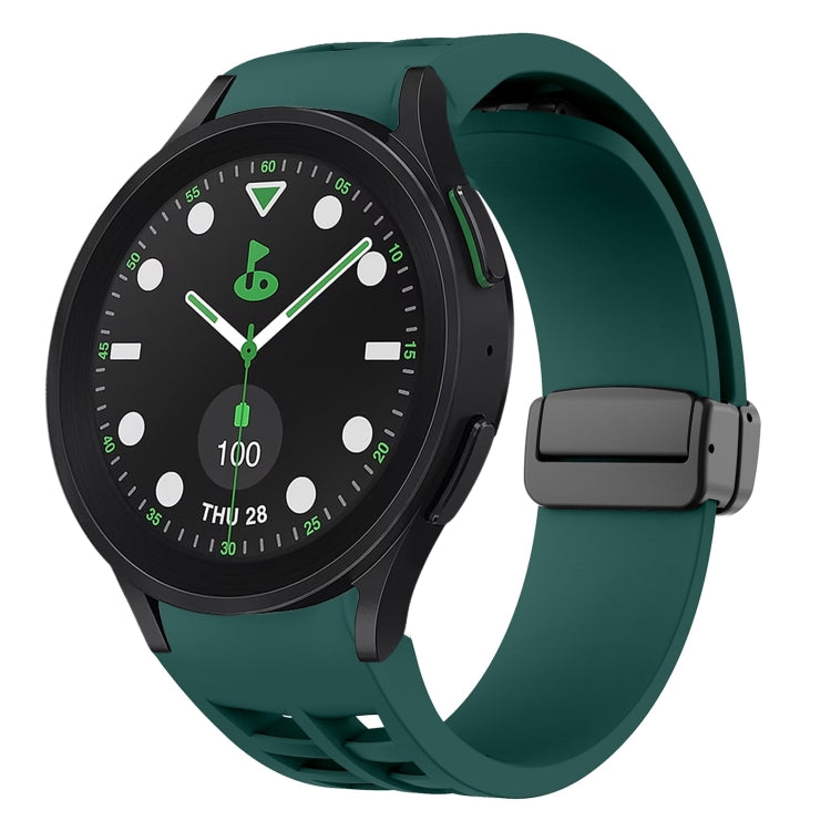 Correia de relógio em silicone com fivela preta magnética dobrável Richard, para Samsung Galaxy Watch 6 40 / 44mm, para Samsung Galaxy Watch 5 Pro Edição Golfe, para Samsung Galaxy Watch 5 Edição Golfe