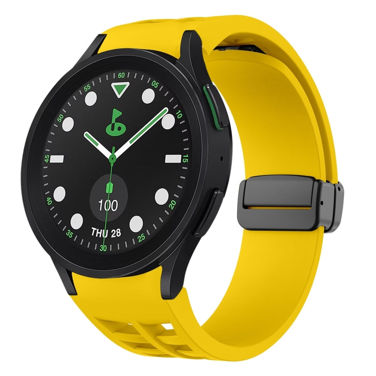 Correia de relógio em silicone com fivela preta magnética dobrável Richard, para Samsung Galaxy Watch 6 40 / 44mm, para Samsung Galaxy Watch 5 Pro Edição Golfe, para Samsung Galaxy Watch 5 Edição Golfe