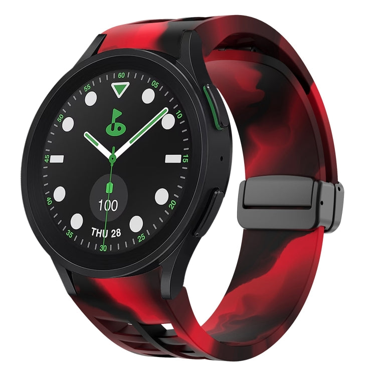 Correia de relógio em silicone com fivela preta magnética dobrável Richard, para Samsung Galaxy Watch 6 40 / 44mm, para Samsung Galaxy Watch 5 Pro Edição Golfe, para Samsung Galaxy Watch 5 Edição Golfe