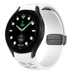 Correia de relógio em silicone com fivela preta magnética dobrável Richard, para Samsung Galaxy Watch 6 40 / 44mm, para Samsung Galaxy Watch 5 Pro Edição Golfe, para Samsung Galaxy Watch 5 Edição Golfe