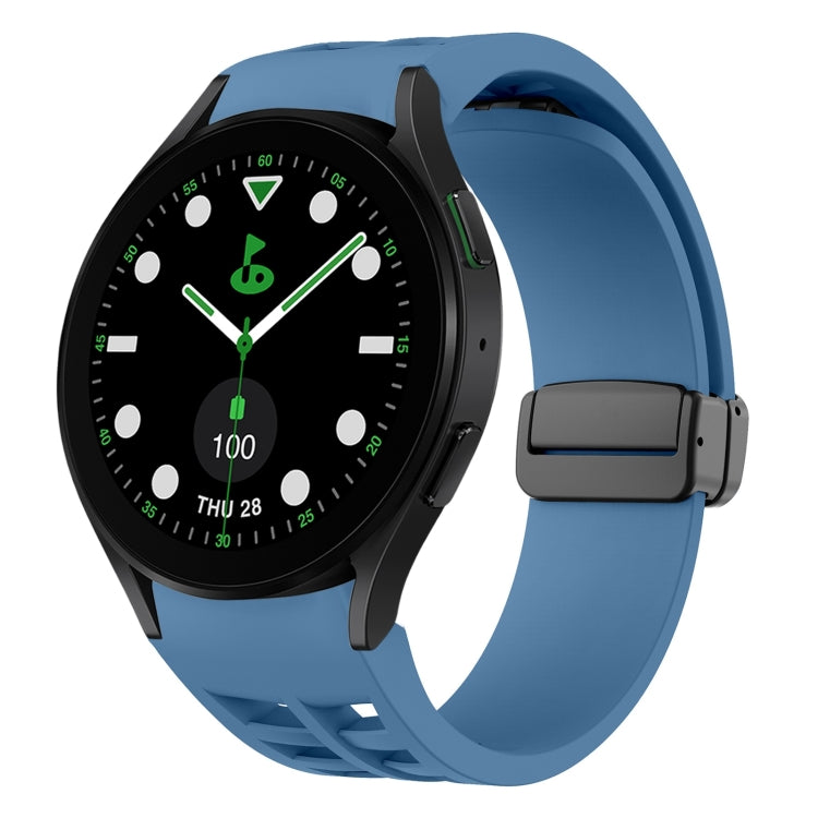 Correia de relógio em silicone com fivela preta magnética dobrável Richard, para Samsung Galaxy Watch 6 40 / 44mm, para Samsung Galaxy Watch 5 Pro Edição Golfe, para Samsung Galaxy Watch 5 Edição Golfe