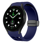 Correia de relógio em silicone com fivela preta magnética dobrável Richard, para Samsung Galaxy Watch 6 40 / 44mm, para Samsung Galaxy Watch 5 Pro Edição Golfe, para Samsung Galaxy Watch 5 Edição Golfe