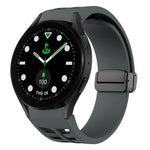 Correia de relógio em silicone com fivela preta magnética dobrável Richard, para Samsung Galaxy Watch 6 40 / 44mm, para Samsung Galaxy Watch 5 Pro Edição Golfe, para Samsung Galaxy Watch 5 Edição Golfe