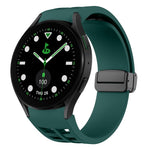Correia de relógio em silicone com fivela preta magnética dobrável Richard, para Samsung Galaxy Watch 6 40 / 44mm, para Samsung Galaxy Watch 5 Pro Edição Golfe, para Samsung Galaxy Watch 5 Edição Golfe