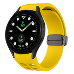Correia de relógio em silicone com fivela preta magnética dobrável Richard, para Samsung Galaxy Watch 6 40 / 44mm, para Samsung Galaxy Watch 5 Pro Edição Golfe, para Samsung Galaxy Watch 5 Edição Golfe