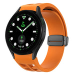 Correia de relógio em silicone com fivela preta magnética dobrável Richard, para Samsung Galaxy Watch 6 40 / 44mm, para Samsung Galaxy Watch 5 Pro Edição Golfe, para Samsung Galaxy Watch 5 Edição Golfe