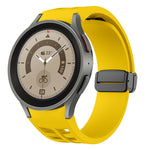 Correia de relógio em silicone com fivela preta magnética dobrável Richard, para Samsung Galaxy Watch 5 40 / 44mm, para Samsung Galaxy Watch 5 Pro 45mm, para Samsung Galaxy Watch 4 40 / 44mm