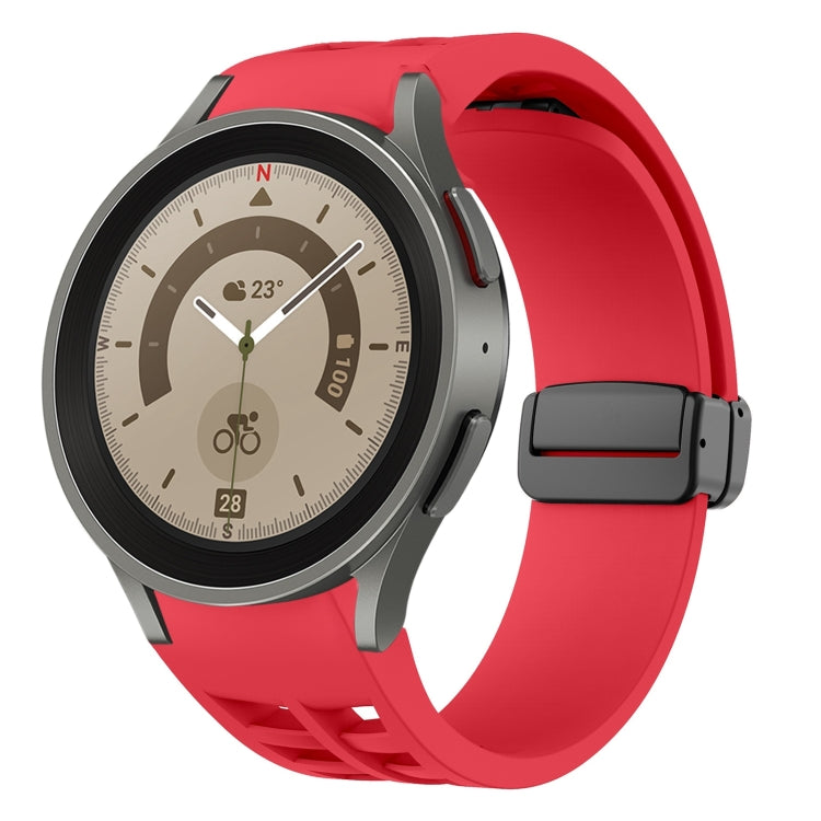 Correia de relógio em silicone com fivela preta magnética dobrável Richard, para Samsung Galaxy Watch 5 40 / 44mm, para Samsung Galaxy Watch 5 Pro 45mm, para Samsung Galaxy Watch 4 40 / 44mm