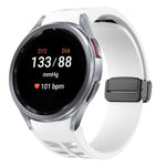 Correia de relógio em silicone com fivela preta magnética dobrável Richard, para Samsung Galaxy Watch FE 40mm, para Samsung Galaxy Watch 7 40 / 44mm, para Samsung Galaxy Watch 6 Classic 43 / 47mm