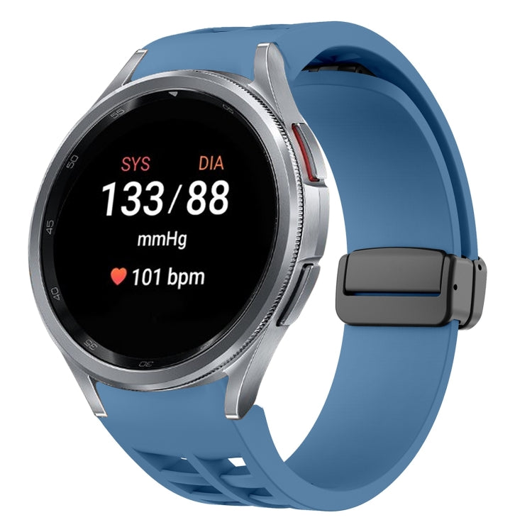 Correia de relógio em silicone com fivela preta magnética dobrável Richard, para Samsung Galaxy Watch FE 40mm, para Samsung Galaxy Watch 7 40 / 44mm, para Samsung Galaxy Watch 6 Classic 43 / 47mm