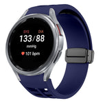 Correia de relógio em silicone com fivela preta magnética dobrável Richard, para Samsung Galaxy Watch FE 40mm, para Samsung Galaxy Watch 7 40 / 44mm, para Samsung Galaxy Watch 6 Classic 43 / 47mm