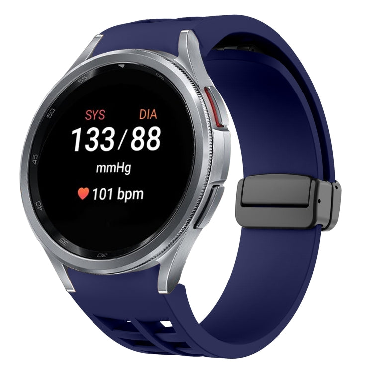 Correia de relógio em silicone com fivela preta magnética dobrável Richard, para Samsung Galaxy Watch FE 40mm, para Samsung Galaxy Watch 7 40 / 44mm, para Samsung Galaxy Watch 6 Classic 43 / 47mm