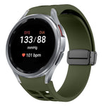 Correia de relógio em silicone com fivela preta magnética dobrável Richard, para Samsung Galaxy Watch FE 40mm, para Samsung Galaxy Watch 7 40 / 44mm, para Samsung Galaxy Watch 6 Classic 43 / 47mm