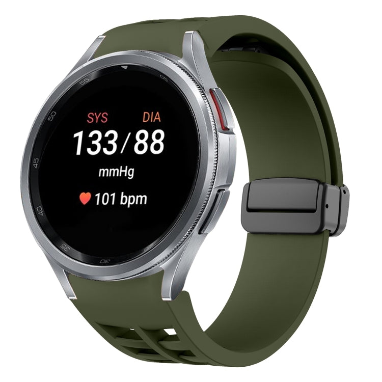 Correia de relógio em silicone com fivela preta magnética dobrável Richard, para Samsung Galaxy Watch FE 40mm, para Samsung Galaxy Watch 7 40 / 44mm, para Samsung Galaxy Watch 6 Classic 43 / 47mm