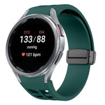 Correia de relógio em silicone com fivela preta magnética dobrável Richard, para Samsung Galaxy Watch FE 40mm, para Samsung Galaxy Watch 7 40 / 44mm, para Samsung Galaxy Watch 6 Classic 43 / 47mm