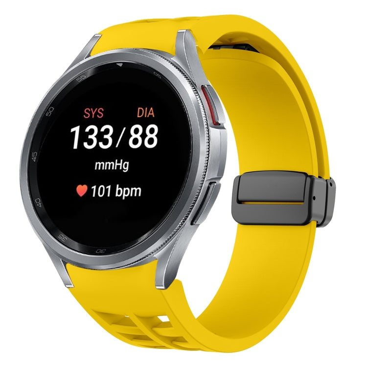 Correia de relógio em silicone com fivela preta magnética dobrável Richard, para Samsung Galaxy Watch FE 40mm, para Samsung Galaxy Watch 7 40 / 44mm, para Samsung Galaxy Watch 6 Classic 43 / 47mm