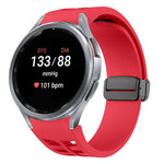 Correia de relógio em silicone com fivela preta magnética dobrável Richard, para Samsung Galaxy Watch FE 40mm, para Samsung Galaxy Watch 7 40 / 44mm, para Samsung Galaxy Watch 6 Classic 43 / 47mm