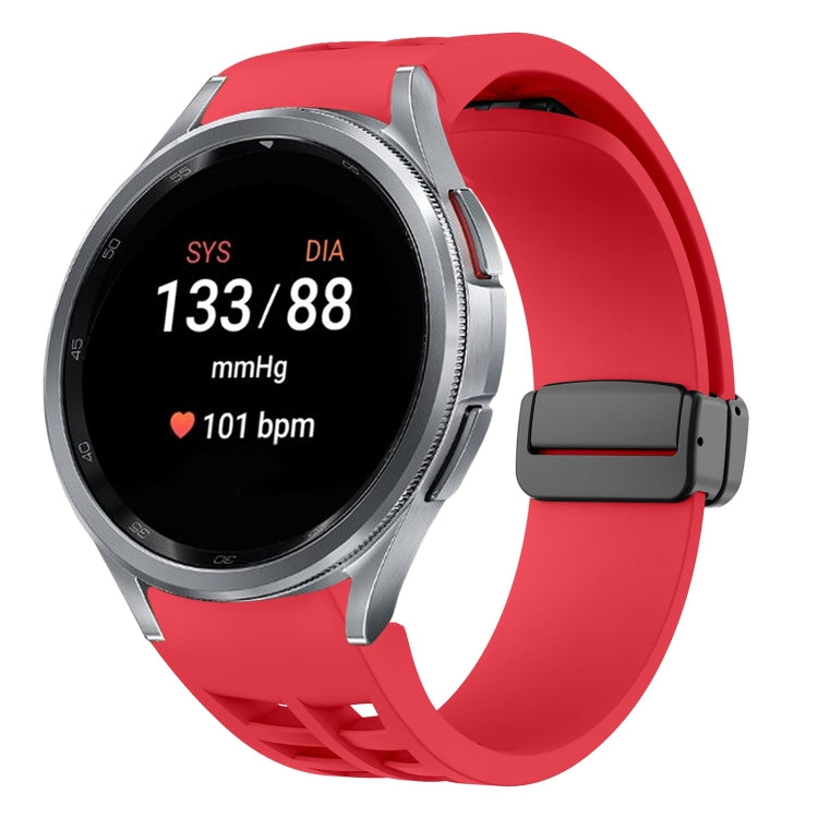 Correia de relógio em silicone com fivela preta magnética dobrável Richard, para Samsung Galaxy Watch FE 40mm, para Samsung Galaxy Watch 7 40 / 44mm, para Samsung Galaxy Watch 6 Classic 43 / 47mm