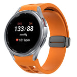 Correia de relógio em silicone com fivela preta magnética dobrável Richard, para Samsung Galaxy Watch FE 40mm, para Samsung Galaxy Watch 7 40 / 44mm, para Samsung Galaxy Watch 6 Classic 43 / 47mm