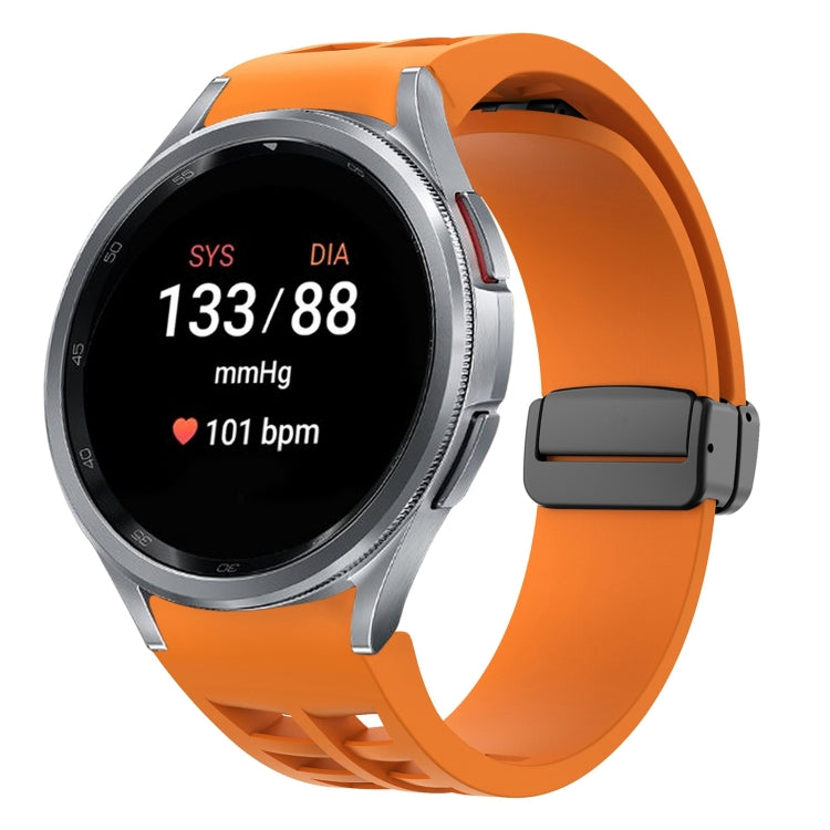 Correia de relógio em silicone com fivela preta magnética dobrável Richard, para Samsung Galaxy Watch FE 40mm, para Samsung Galaxy Watch 7 40 / 44mm, para Samsung Galaxy Watch 6 Classic 43 / 47mm