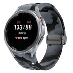 Correia de relógio em silicone com fivela preta magnética dobrável Richard, para Samsung Galaxy Watch FE 40mm, para Samsung Galaxy Watch 7 40 / 44mm, para Samsung Galaxy Watch 6 Classic 43 / 47mm