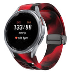 Correia de relógio em silicone com fivela preta magnética dobrável Richard, para Samsung Galaxy Watch FE 40mm, para Samsung Galaxy Watch 7 40 / 44mm, para Samsung Galaxy Watch 6 Classic 43 / 47mm