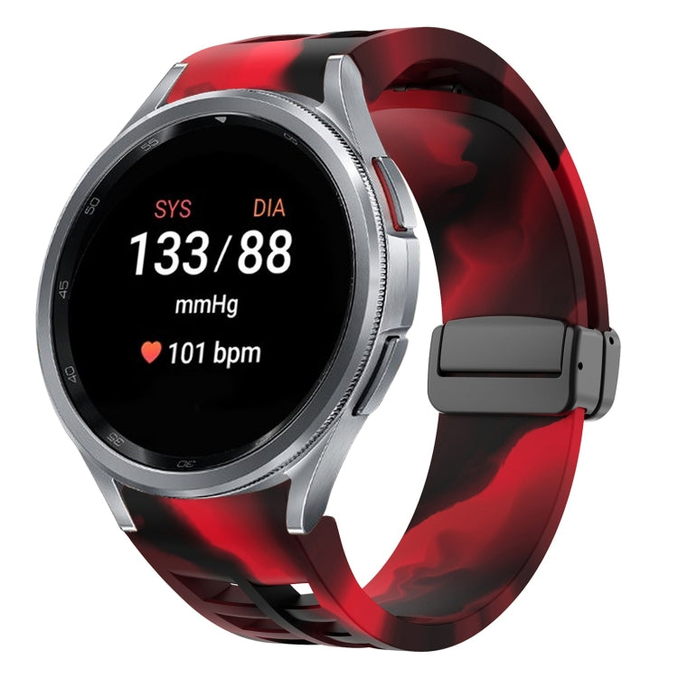 Correia de relógio em silicone com fivela preta magnética dobrável Richard, para Samsung Galaxy Watch FE 40mm, para Samsung Galaxy Watch 7 40 / 44mm, para Samsung Galaxy Watch 6 Classic 43 / 47mm