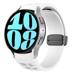 Correia de relógio em silicone com fivela preta magnética dobrável Richard, para Samsung Galaxy Watch 6 40 / 44mm, para Samsung Galaxy Watch 5 Pro Edição Golfe, para Samsung Galaxy Watch 5 Edição Golfe