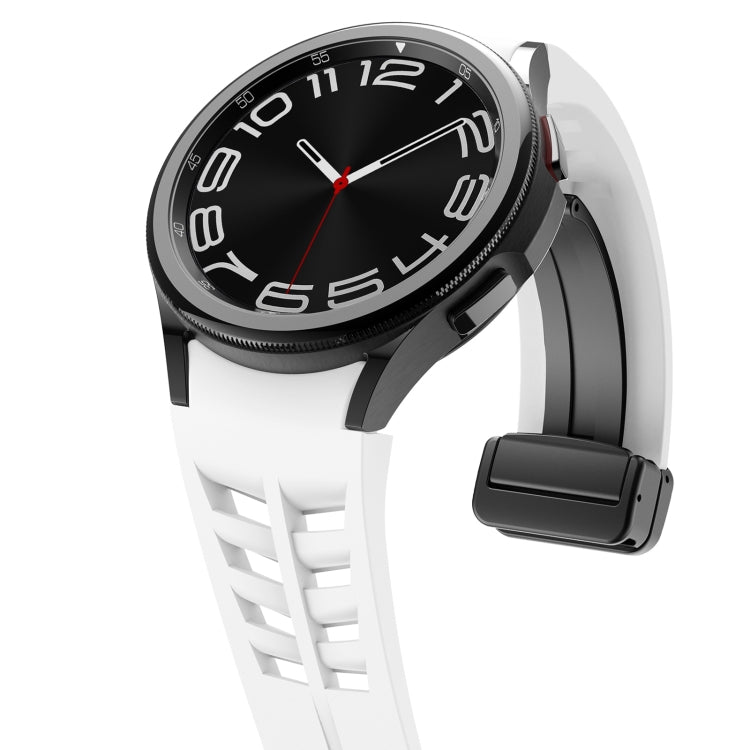 Correia de relógio em silicone com fivela preta magnética dobrável Richard, para Samsung Galaxy Watch 6 40 / 44mm, para Samsung Galaxy Watch 5 Pro Edição Golfe, para Samsung Galaxy Watch 5 Edição Golfe