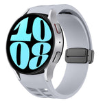 Correia de relógio em silicone com fivela preta magnética dobrável Richard, para Samsung Galaxy Watch 6 40 / 44mm, para Samsung Galaxy Watch 5 Pro Edição Golfe, para Samsung Galaxy Watch 5 Edição Golfe