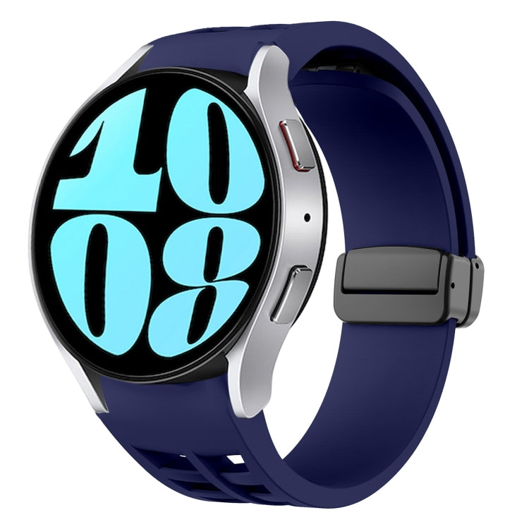 Correia de relógio em silicone com fivela preta magnética dobrável Richard, para Samsung Galaxy Watch 6 40 / 44mm, para Samsung Galaxy Watch 5 Pro Edição Golfe, para Samsung Galaxy Watch 5 Edição Golfe