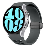 Correia de relógio em silicone com fivela preta magnética dobrável Richard, para Samsung Galaxy Watch 6 40 / 44mm, para Samsung Galaxy Watch 5 Pro Edição Golfe, para Samsung Galaxy Watch 5 Edição Golfe