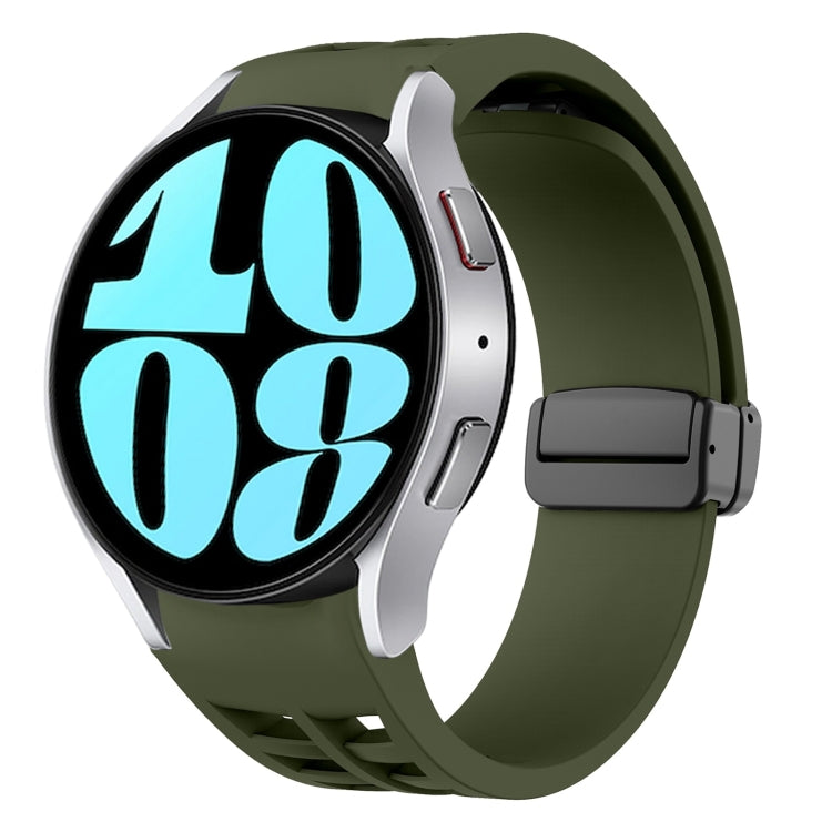 Correia de relógio em silicone com fivela preta magnética dobrável Richard, para Samsung Galaxy Watch 6 40 / 44mm, para Samsung Galaxy Watch 5 Pro Edição Golfe, para Samsung Galaxy Watch 5 Edição Golfe